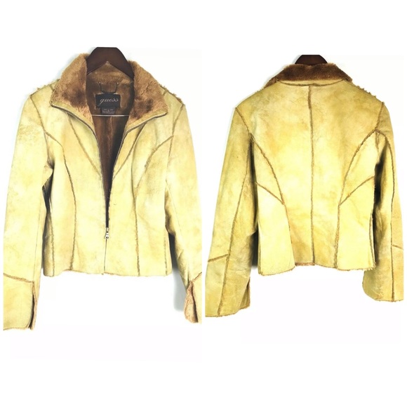 Guess Jackets & Blazers - GUESS Jacket Womens Sz M Suede Leather Tan